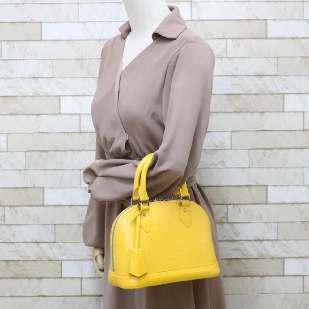 Louis Vuitton Alma BB Shoulder Bag Handbag Epi Leather Yellow